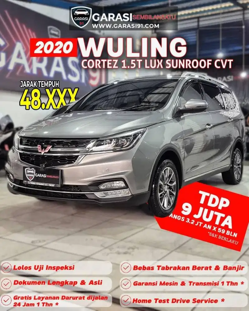❗️❗️[Tdp 9 jt] WULING CORTEZ 1.5T LUX SUNROOF CVT 2020