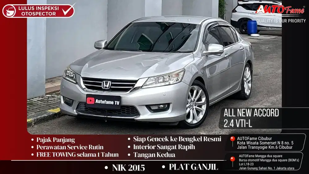 Honda All New Accord VTI-L NIK 2015 Full Spec