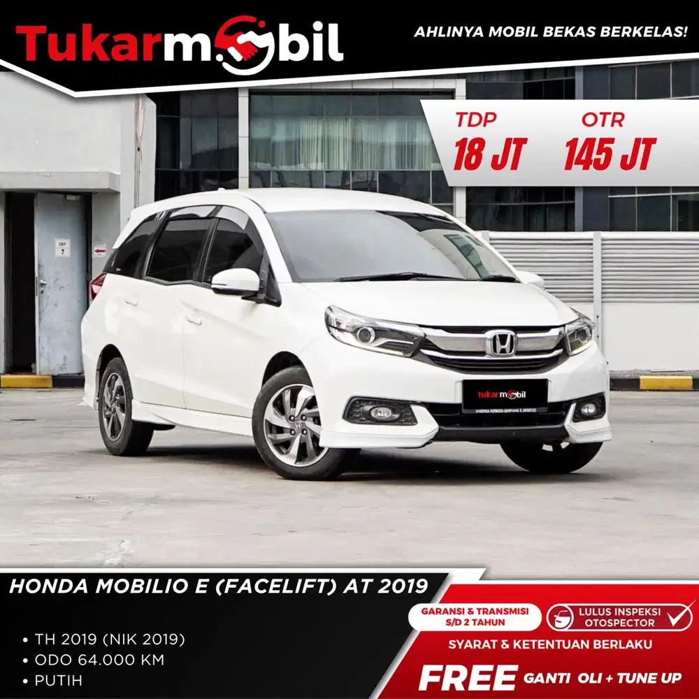 [BERGARANSI] HONDA MOBILIO E FACELIFT MATIC TAHUN 2019 PUTIH