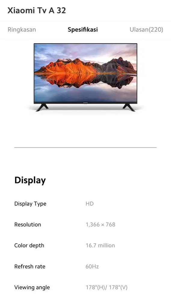 Dijual TV Xiaomi 32 inch