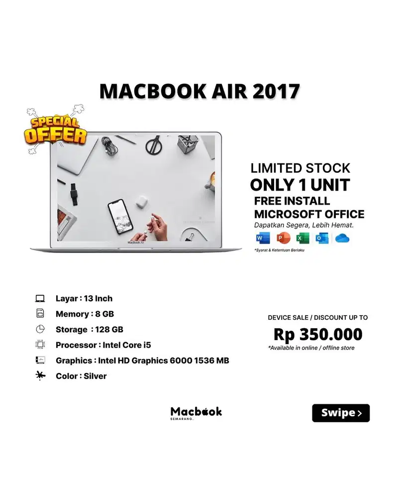 Macbook Air 2017 RAM 8/128 GB i5