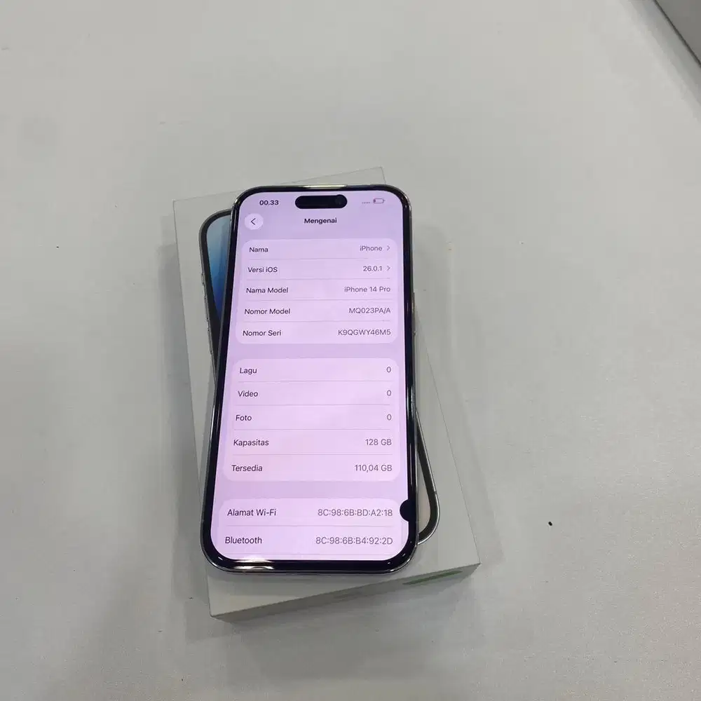 Iphone 14 pro 128gb Ex ibox Fullset ori Minus Tompel dikit Bisa TT