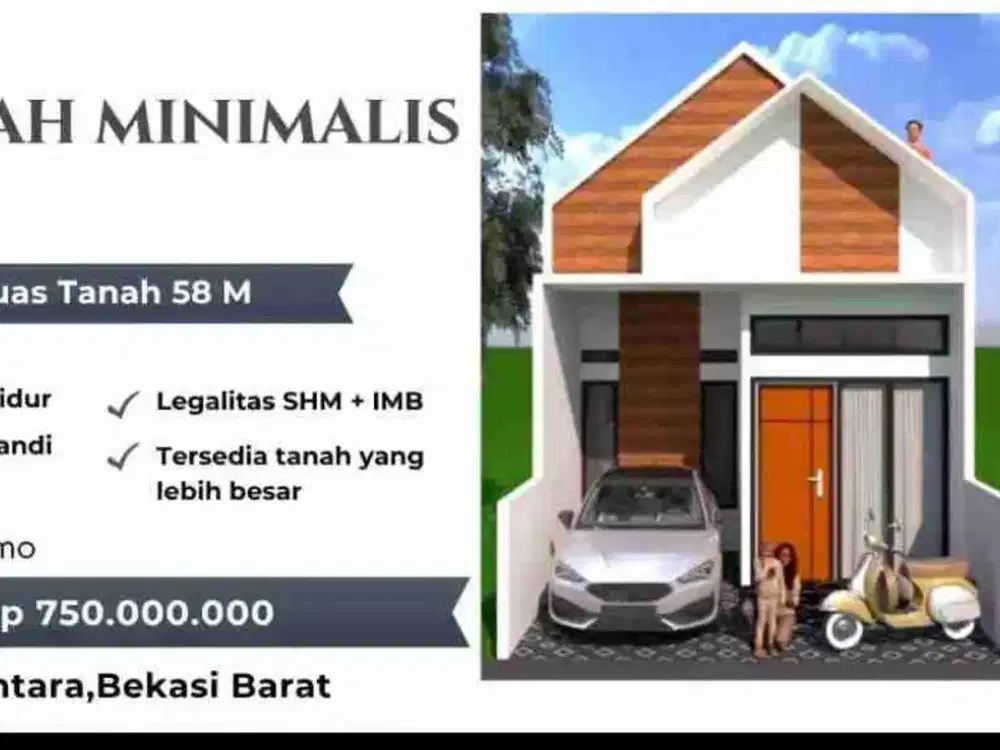 Rumah rooftop cluster di Bintara Bekasi murah strategis ke pintu tol JORR, stasiun Kranji,Cakung dan pondok kopi