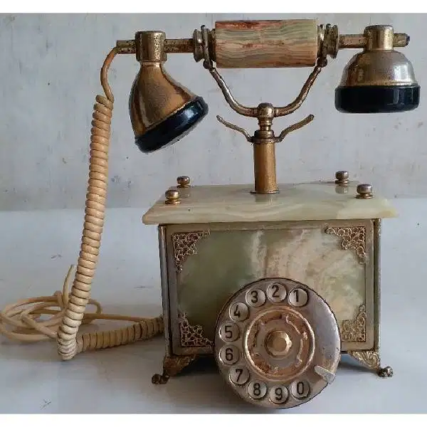 Vintage old marble telephone classic empire kolonial style