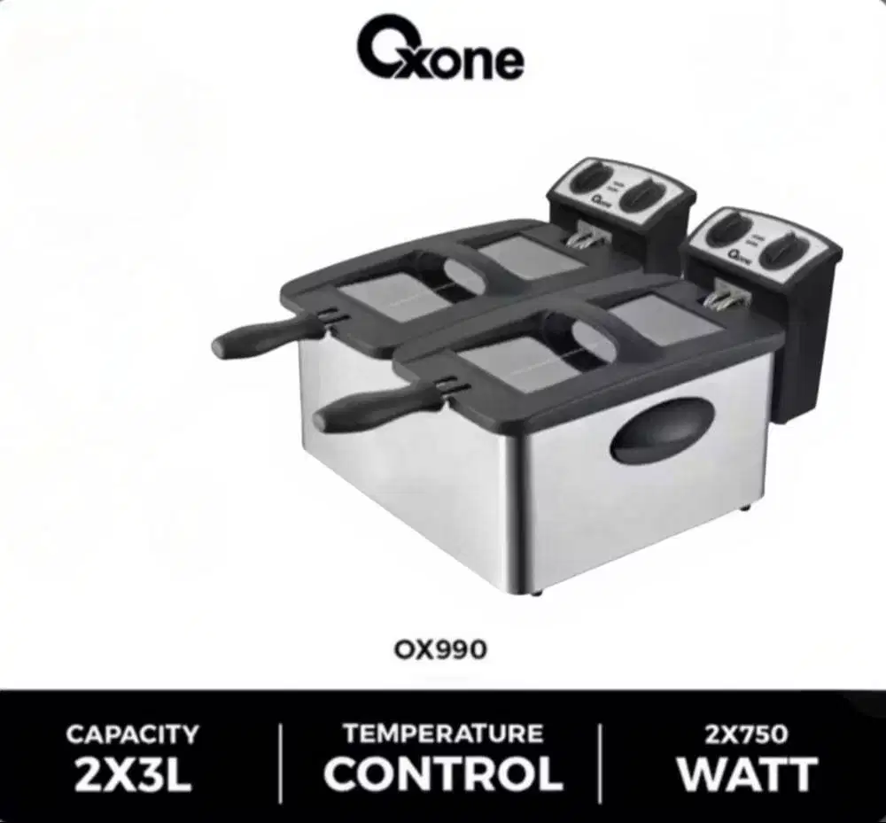 Oxone OX-990 Deep Fryer Elektrik 2 Tank (2x3 Liter)