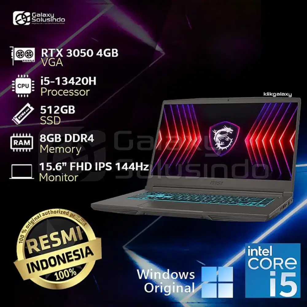 LAPTOP MSI 15 B13UC-2409ID - THIN