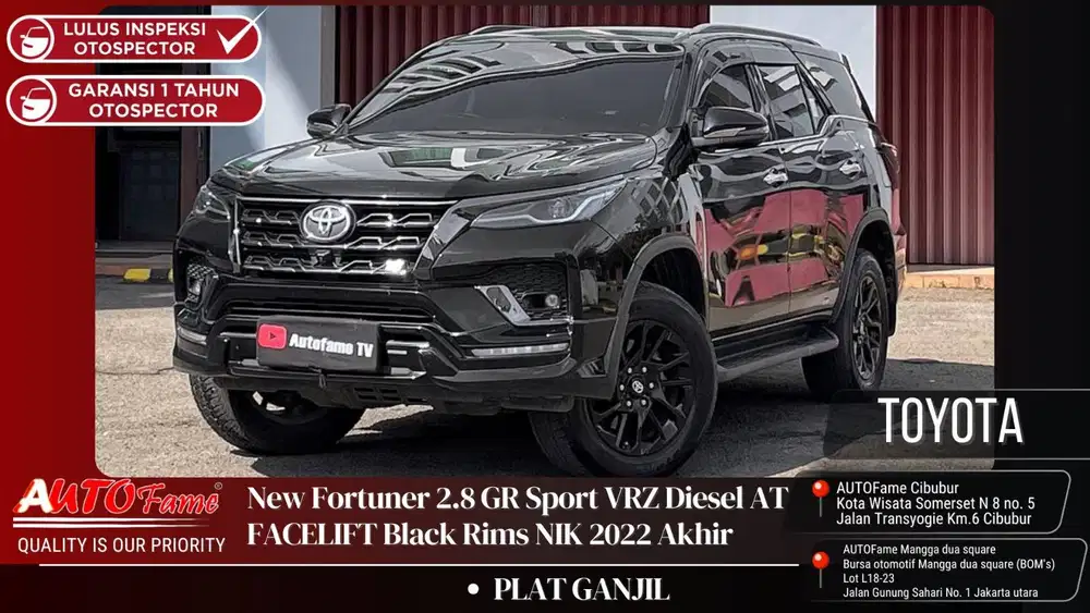 Toyota New Fortuner 2.8 Diesel GR Sport AT FACELIFT Black
