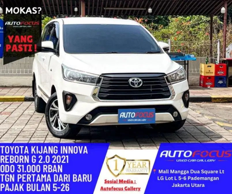 Toyota Kijang Innova Reborn 2.0 G AT Facelift bensin putih