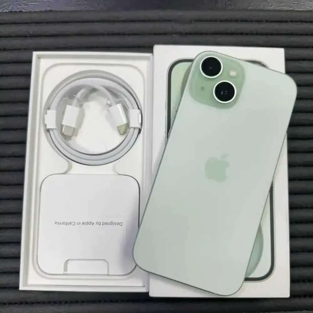 JUAL iPhone 15 128GB Green iBox BH 95% FULLSET LENGKAP NO MINUS