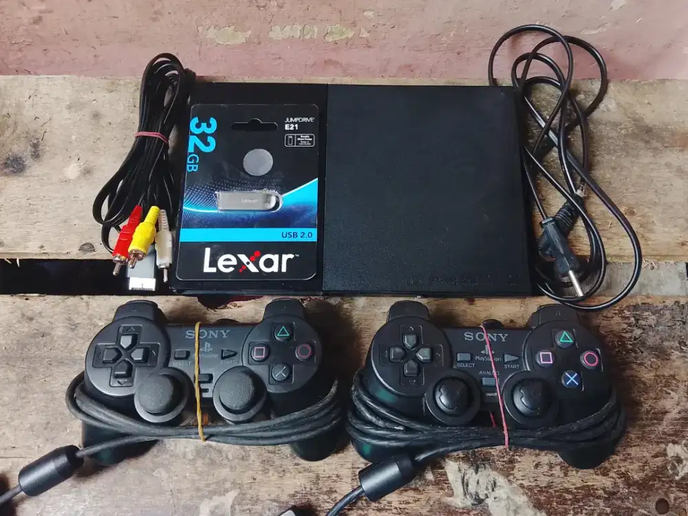 Gaduh PS2 slim matrix game banyak siap main
