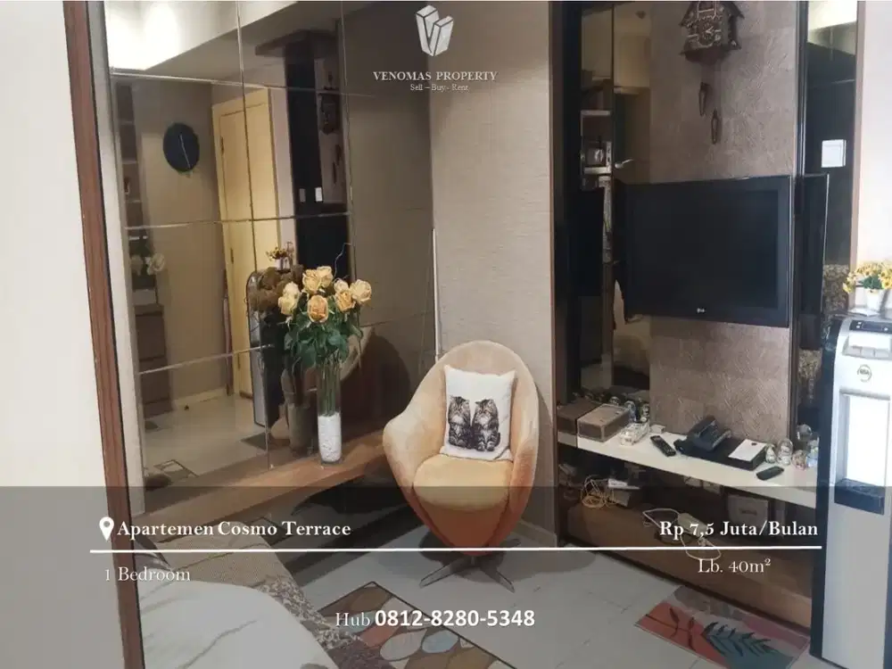 Disewakan Apartement Cosmo Terrace 1BR Full Furnished View Timur
