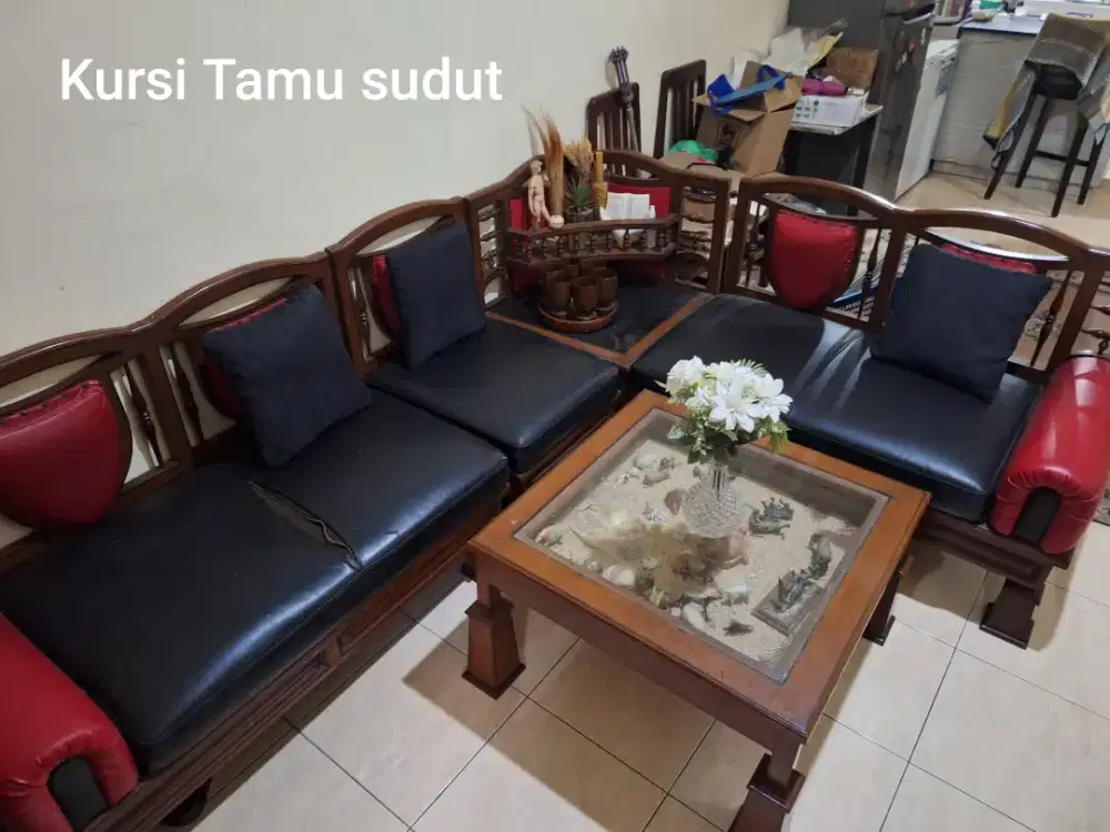 Jual kursi tamu sudut & meja..