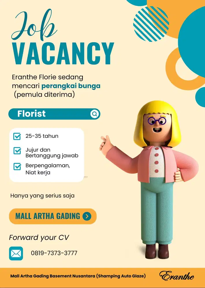 Perangkai Bunga di Mal Artha Gading