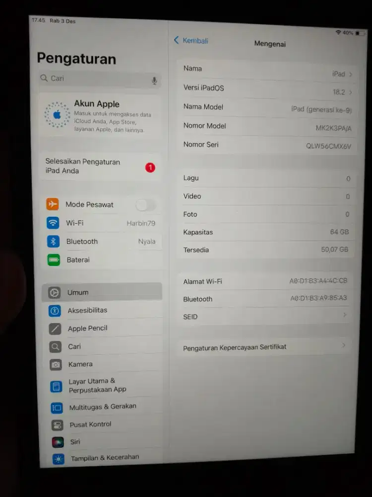 Ipad 9 ibox 64 gb