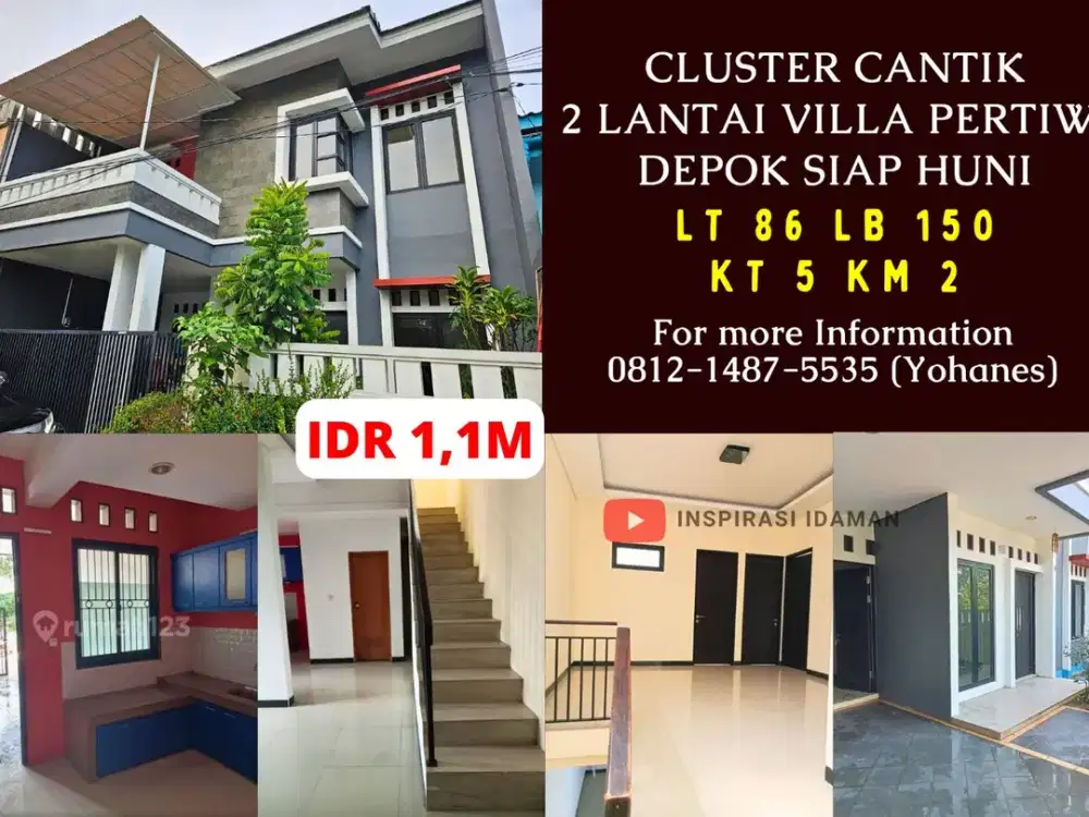 Cluster Cantik 2 lantai Villa Pertiwi Depok siap Huni