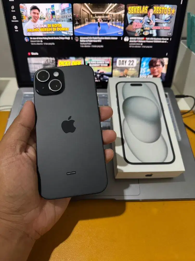 Iphone 15 128gb ibox black bh 95 garansi on