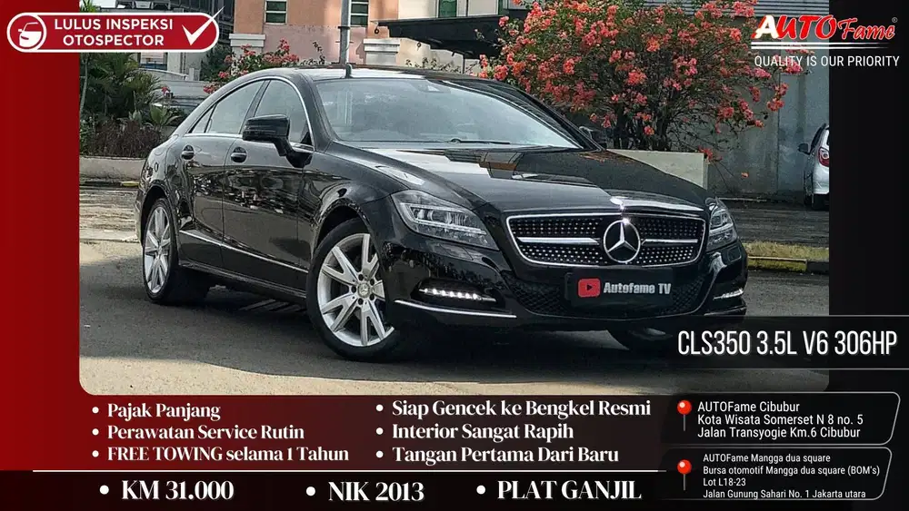 ODO 31RB Mercedes Benz CLS350 3.5L V6 306HP NIK 2013 Full Spec