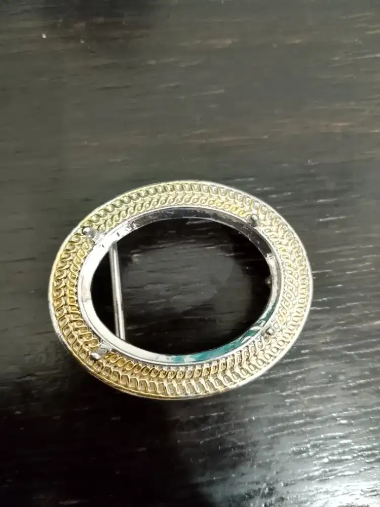 Gesper sabuk oval/ cangkang batu akik