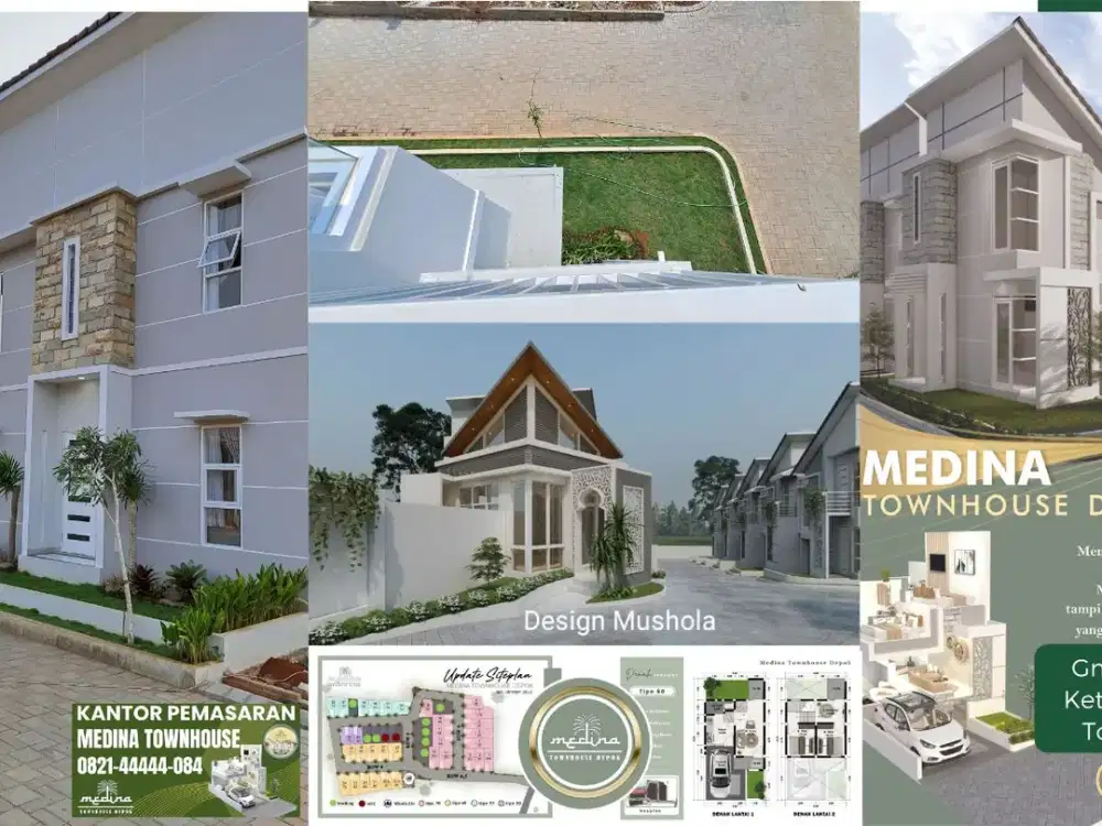 Rumah Depok 2 lantai Minimalis Modern Design Split Level Murah Cluster Medina Townhouse Dekat Stasiun Depok Baru Dekat Stasiun Depok Lama