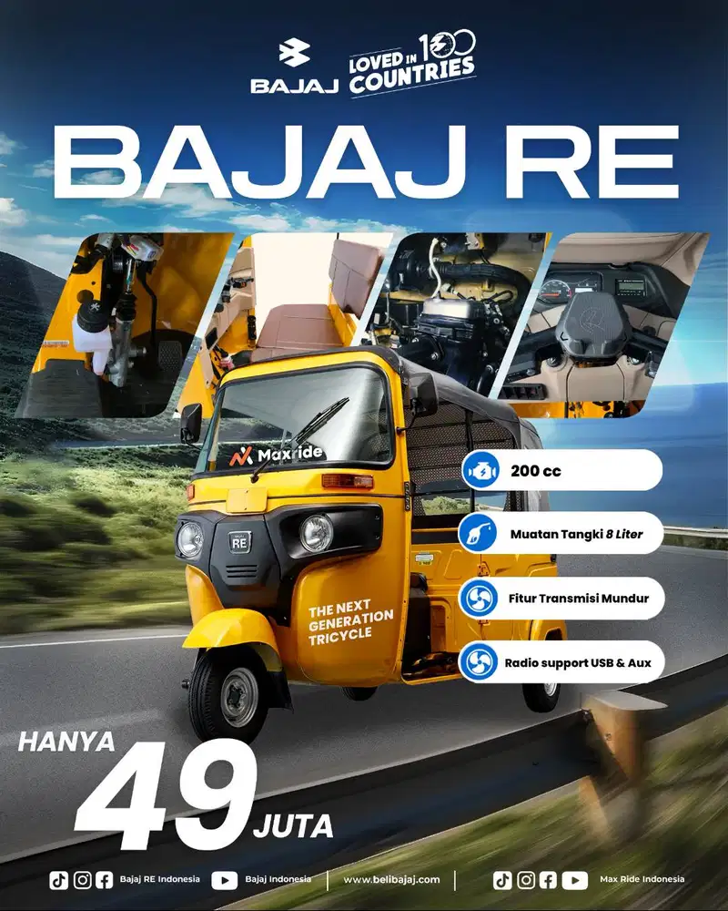 Jual Bajaj RE Tahun 2025 (Resmi)