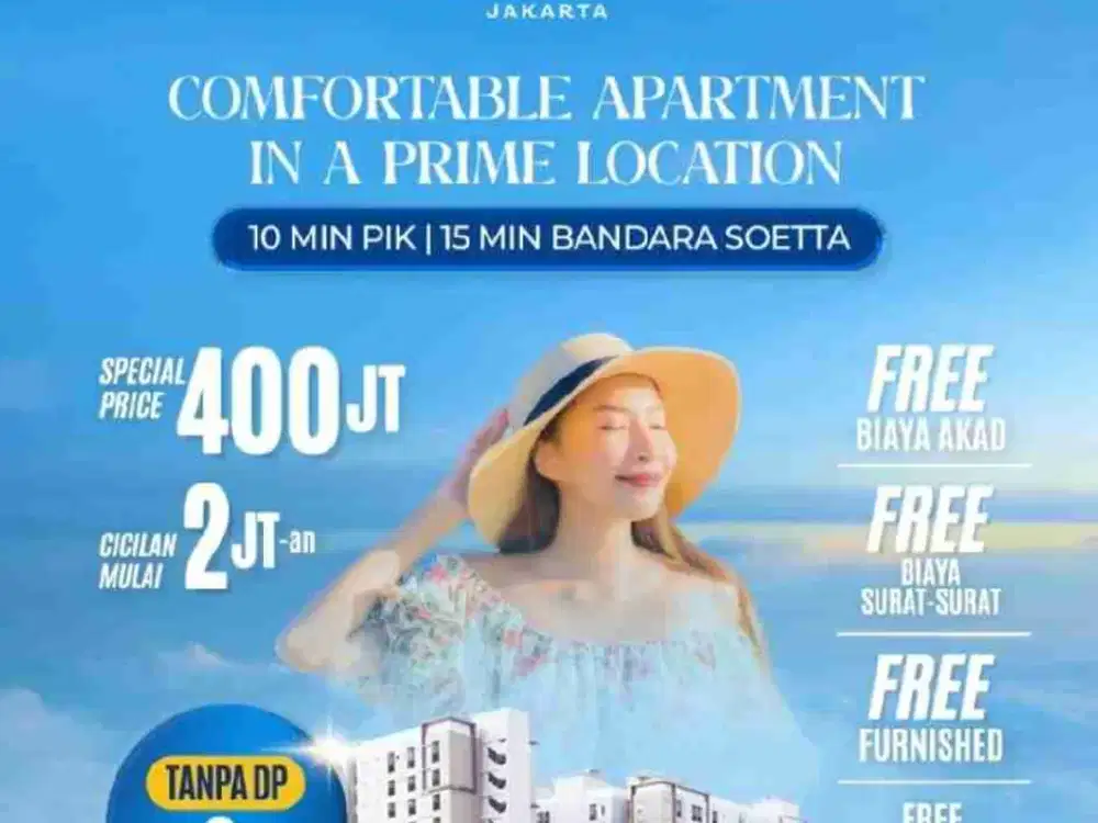Apartemen 500 Jutaan Di Cengkareng Unit Baru Free Ppn Furnished & DP Cicilan Mulai 3 Jutaan
