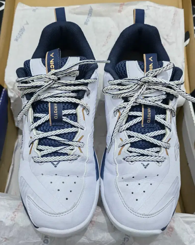 Sepatu Badminton Victor A970 TD New Colour White Light Gold
