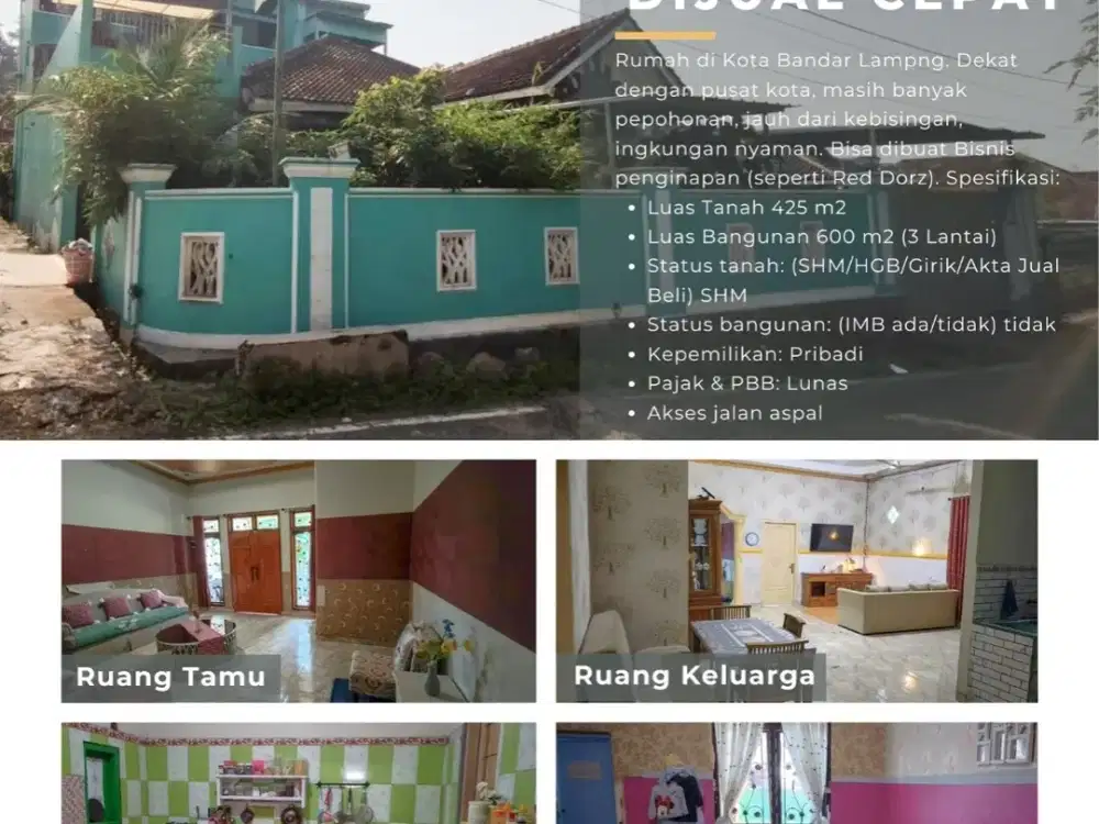 Dijual Murah Rumah Dua Lantai di Langkapura