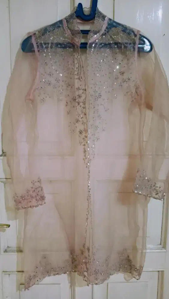 Outfit cantik soft pink full payet