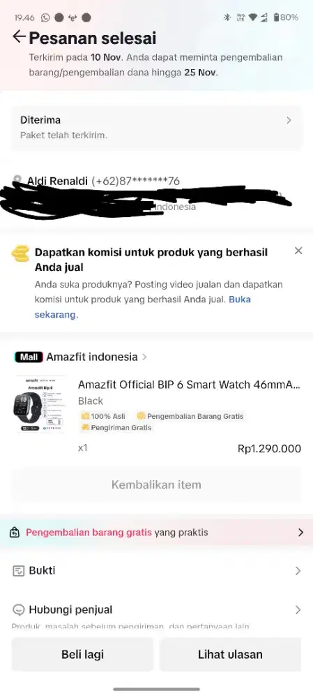 Smartwatch Amazfit bip 6 [Nego]
