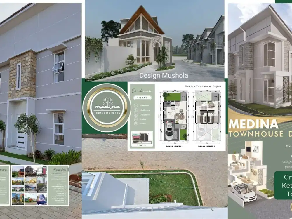 Rumah Syariah 2 Lantai Murah dekat Stasiun Depok Baru dekat Stasiun Depok Lama dekat Tol Kukusan Beji Dekat Tol Desari Dekat Tol Sawangan Tol Kukusan