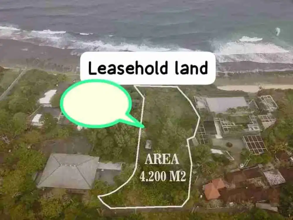 lease hold land clift front at Uluwatu 42are idr 37 Mill/are/years