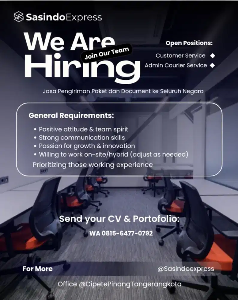 Lowongan Kerja Admin/Customer Service Expedisi Internasional