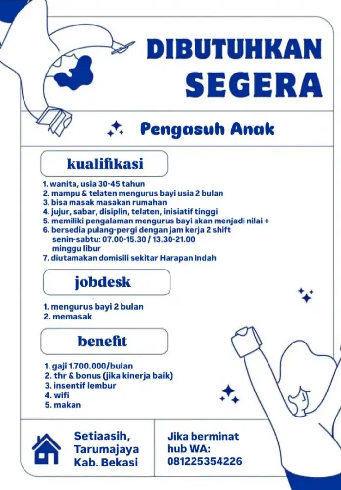 DIBUTUHKAN CEPAT BABYSITTER (loker langsung owner)