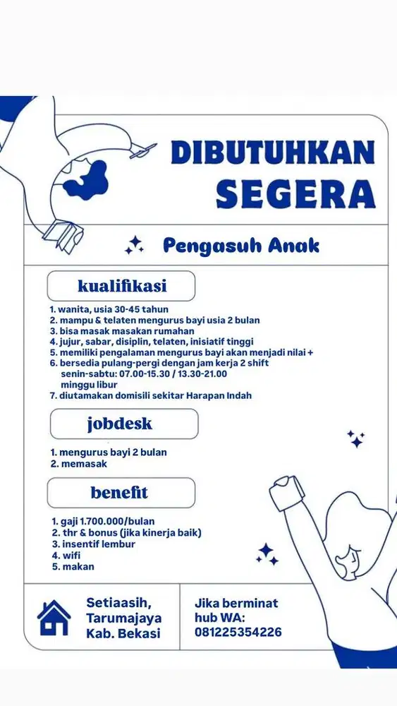 dicari babysitter (pulang-pergi)