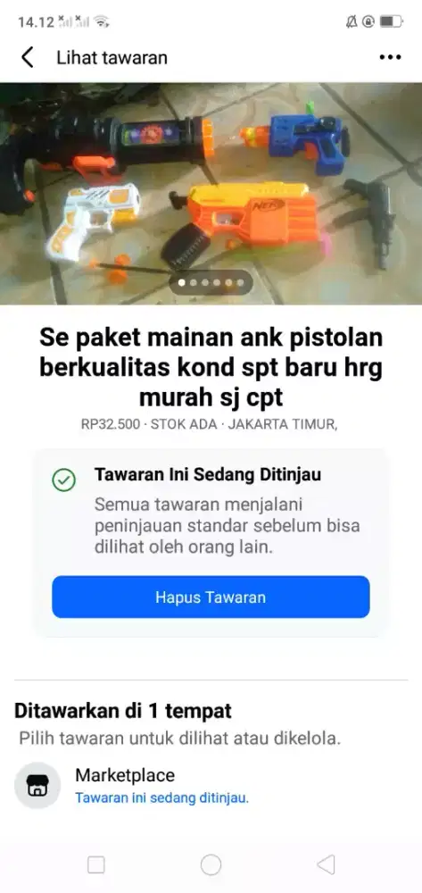 Se paket mainan ank2 istolan kond spt baru hrg murah sj cpt dpt