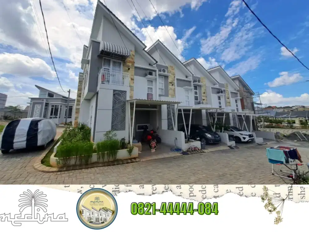 Rumah Syariah Eksklusif Medina Townhouse Depok Tanpa Riba Tanpa Denda SHM IMB Ready Desain Modern Akses Transportasi ke Jabodetabek Dekat Tol Stasiun