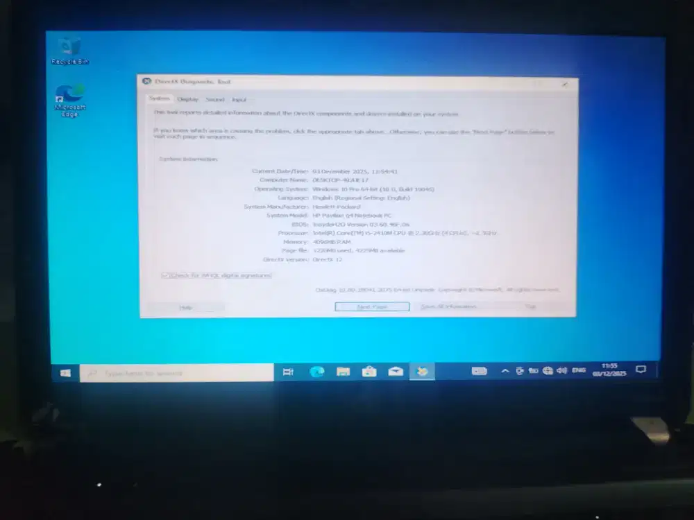 Laptop hp pavilion g4 core i5 dual vga