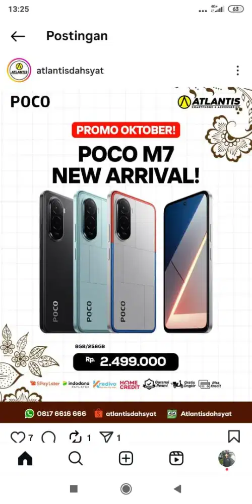 Poco m 75 ready stok di toko Atlantis