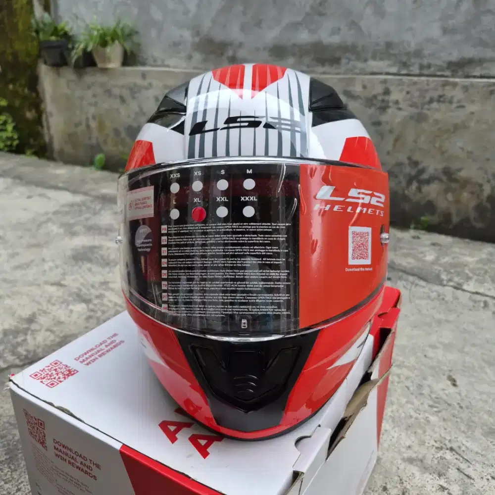 Helm LS2 FF353 Rapid Grid - XL | White Red | New | Baru