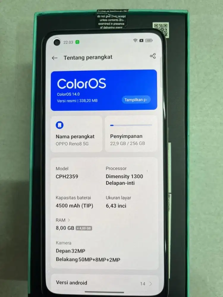 Dijual Oppo Reno8 5G