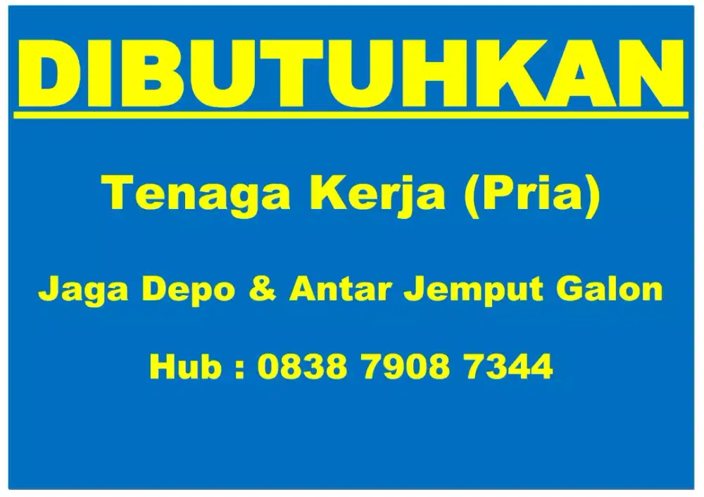 Dibutuhkan karyawan/pegawai | Dicari karyawan/pegawai | Lowongan kerja