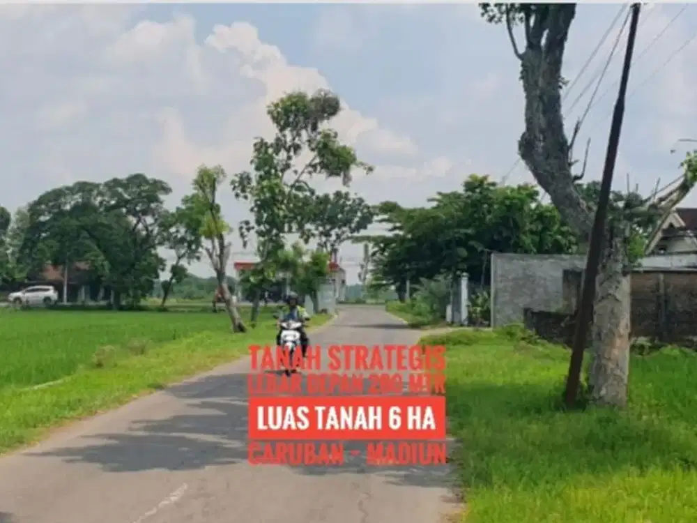 [H] Tanah Strategiss LD 280 mtr, dekat Jalan Raya Propinsi, CARUBAN Madiun