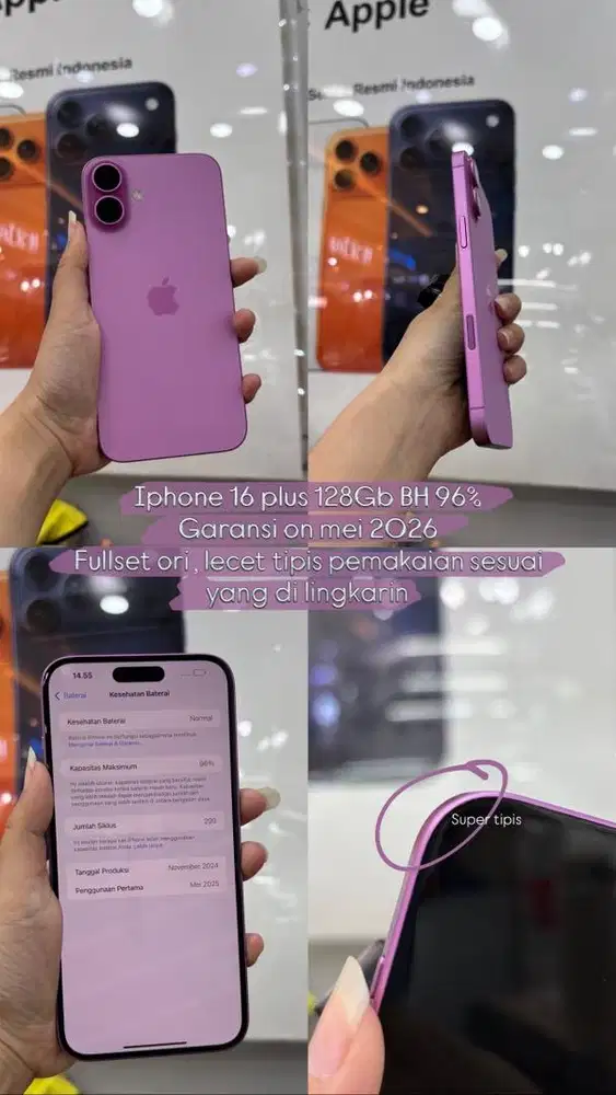 Iphone 16 plus 128Gb ex ibox pink