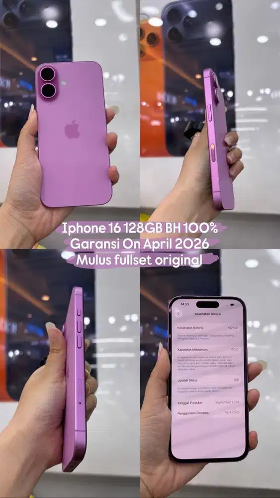 Iphone 16 128Gb pink ex blibli