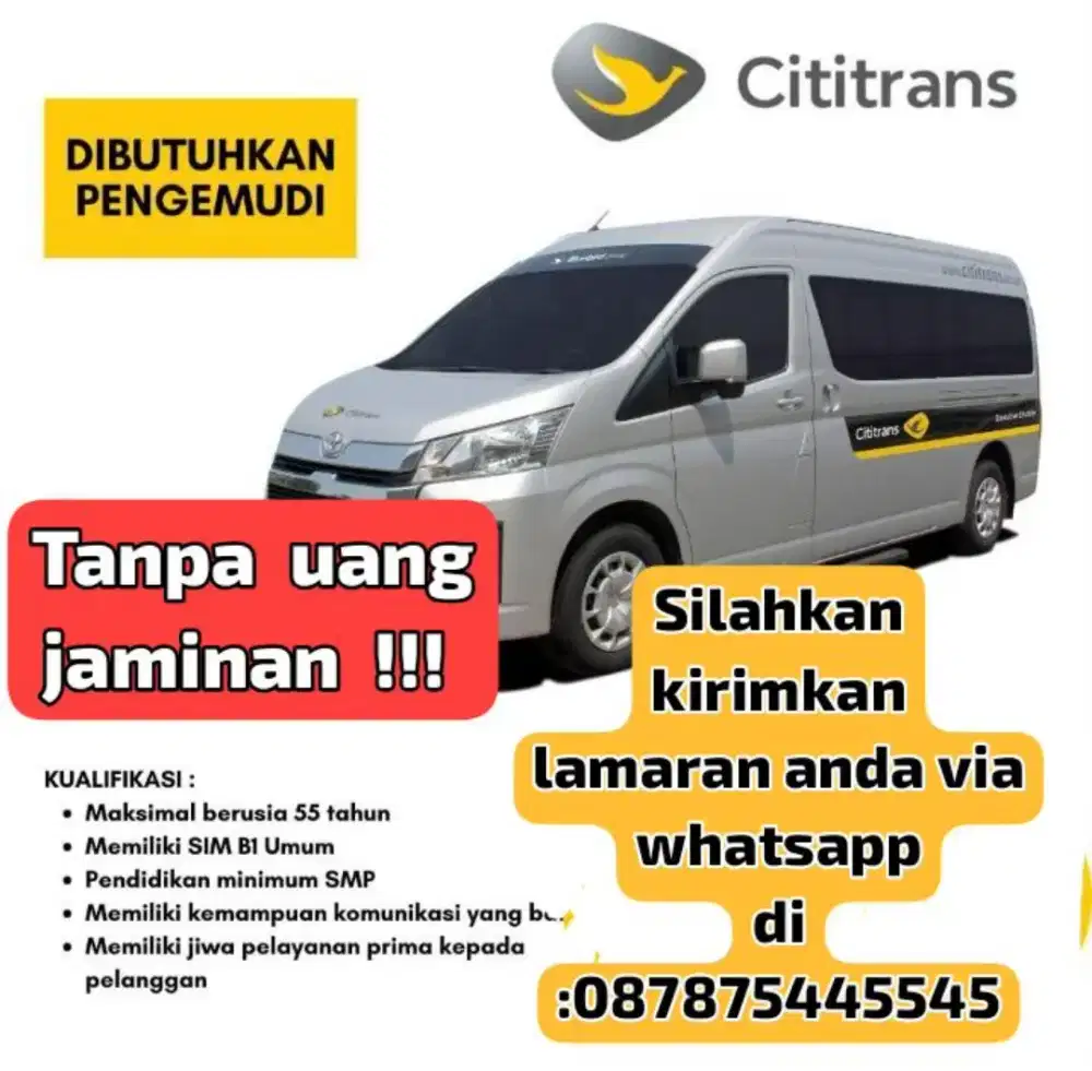 Lowongan Driver/pengemudi