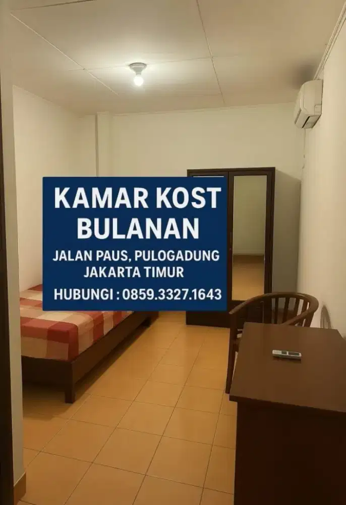 Kost di Jl Paus, Pulogadung.