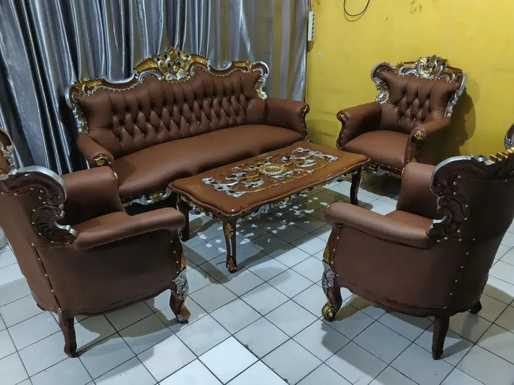 Kursi jati set coklat