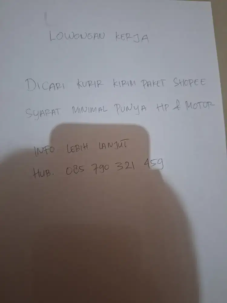Lowongan kurir paket shopee