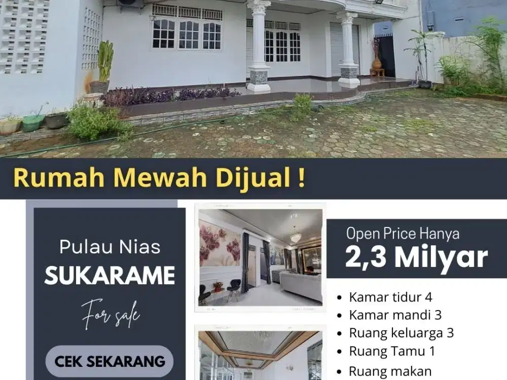 Dijual Rumah Mewah Sukarame Bandar Lampung