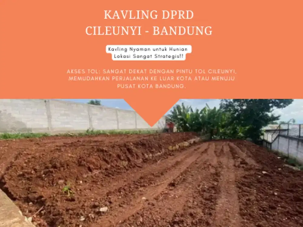UNIT TERAKHIR DI KOMPLEK KHUSUS! Kavling A2 156m² DPRD Cileunyi. Harga Rp 390 Juta!